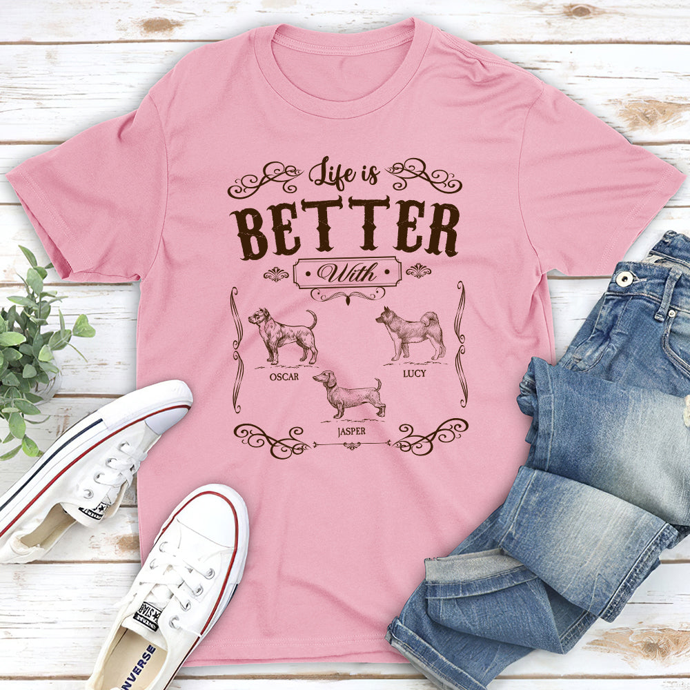 Life Is Better Vintage - Personalized Custom Unisex Pet Lover T - Shirt