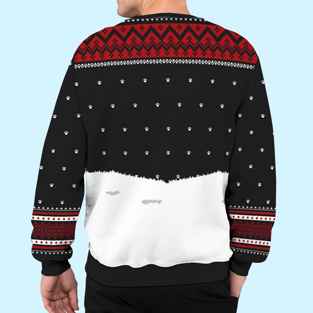 Personalized All-Over-Print 'Walking in Snow' Sweatshirt - Ideal Gift for Pet Lovers