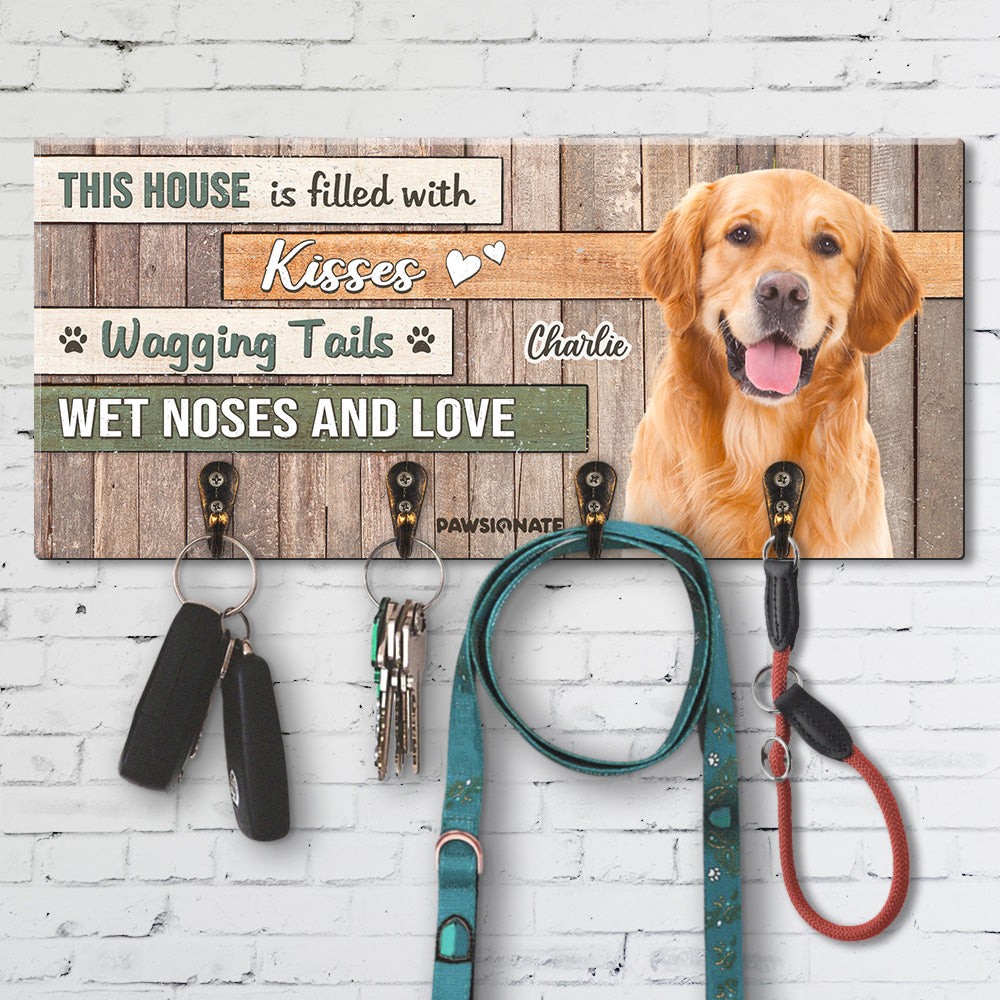 This House - Customizable Personalized Wooden Key Holder for Pet Lovers