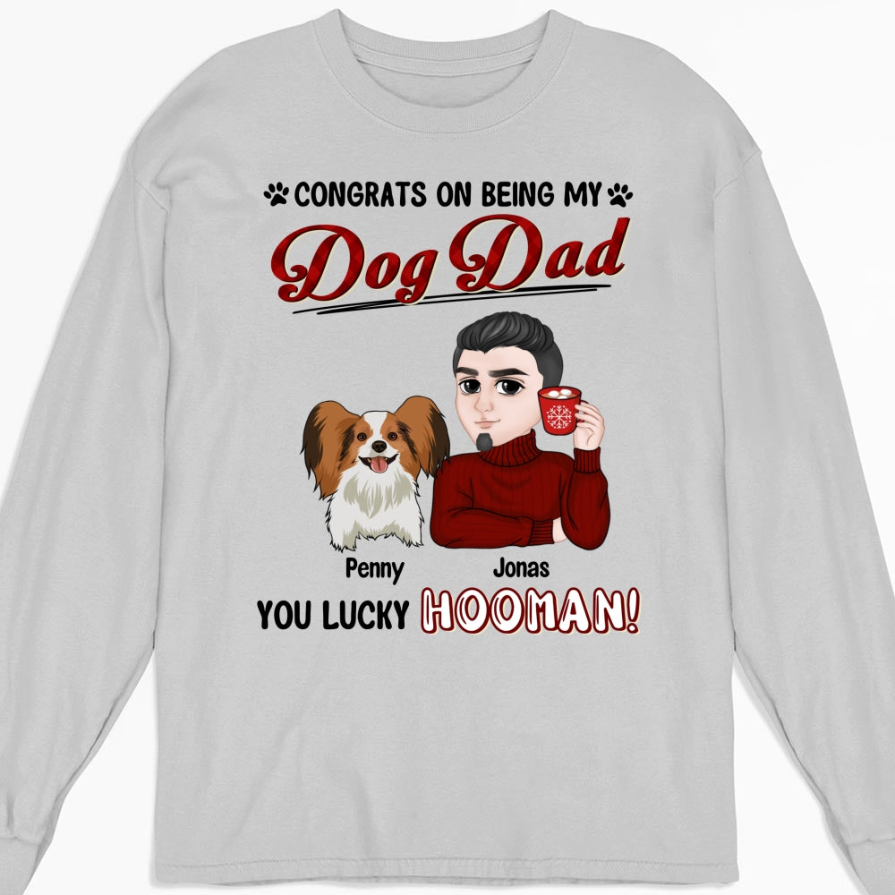 Lucky Dog Parents - Personalized Custom Long Sleeve T - Shirt