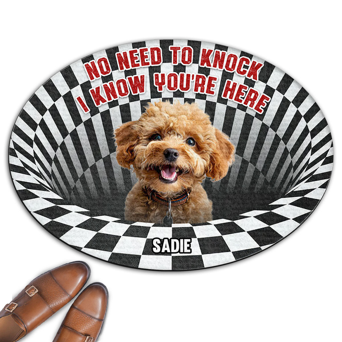 Personalized Custom Photo Doormat - No Need To Knock, Ideal for Pet Lovers
