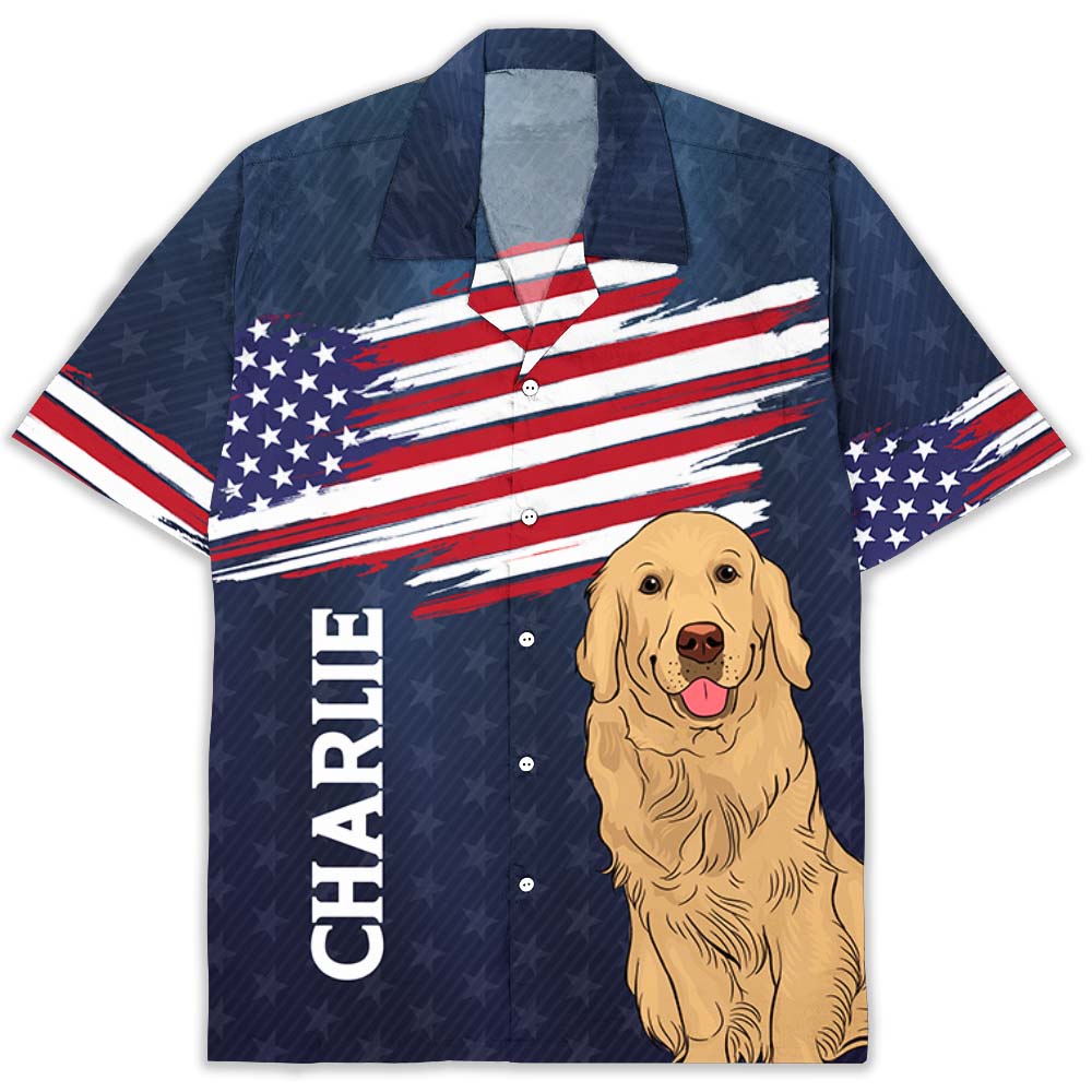 Personalized Patriotic Dog Hawaiian Shirt - Ideal Gift for Pet Lovers