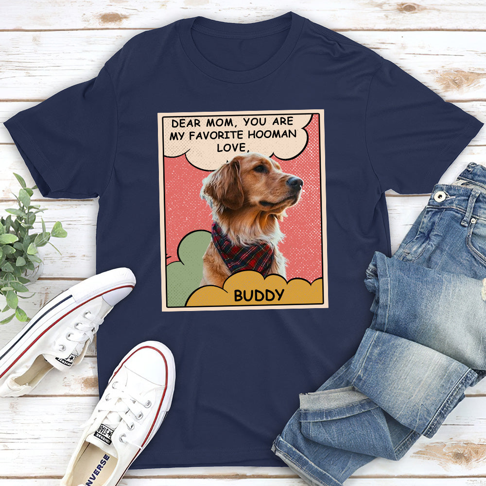 Personalized Custom Unisex T-shirt: My Favorite Hooman Photo - Ideal Gift for Pet Lovers