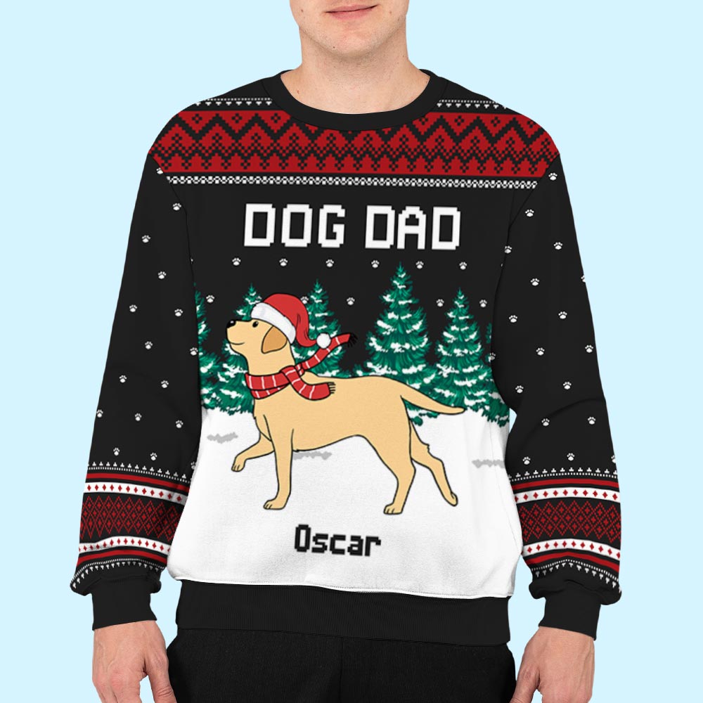 Personalized All-Over-Print 'Walking in Snow' Sweatshirt - Ideal Gift for Pet Lovers