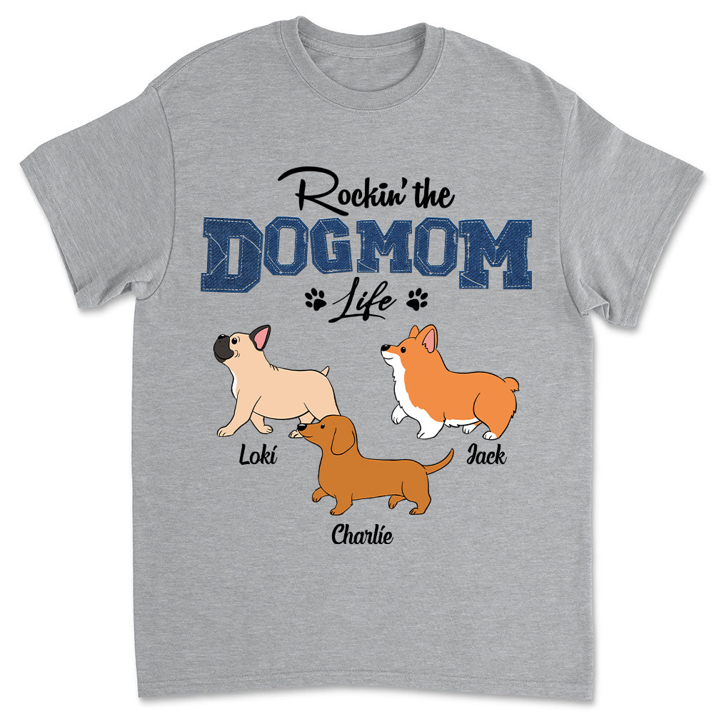 Customizable Unisex Rocking Dog Mom T-shirt - Ideal Gift for Pet Lovers