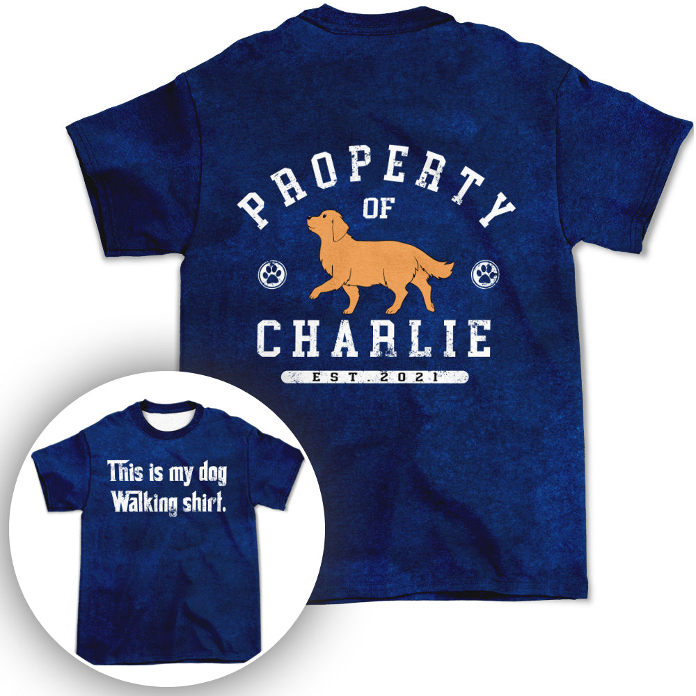Customizable All-over Print Dog Walking T-shirt - Personalized for Your Canine Adventures