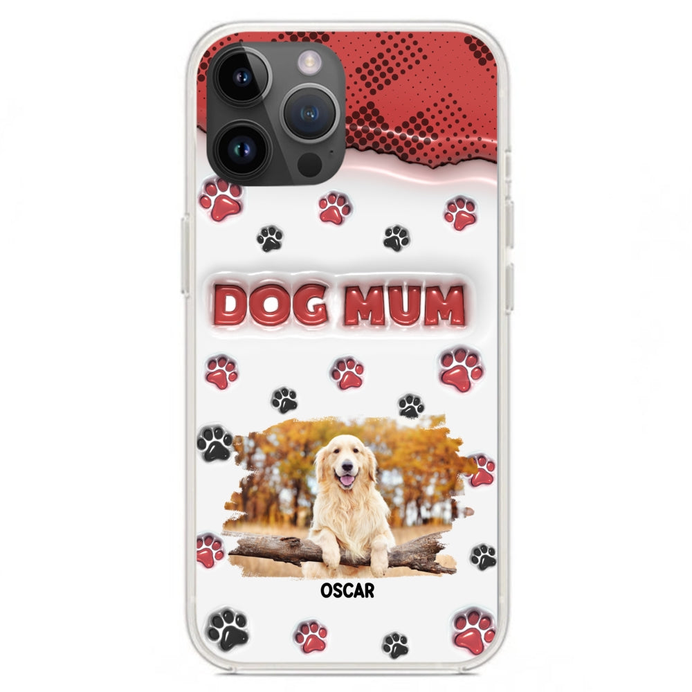Customizable 3D Inflated Effect Personalized Dog Mom Photo Phone Case - Version 2