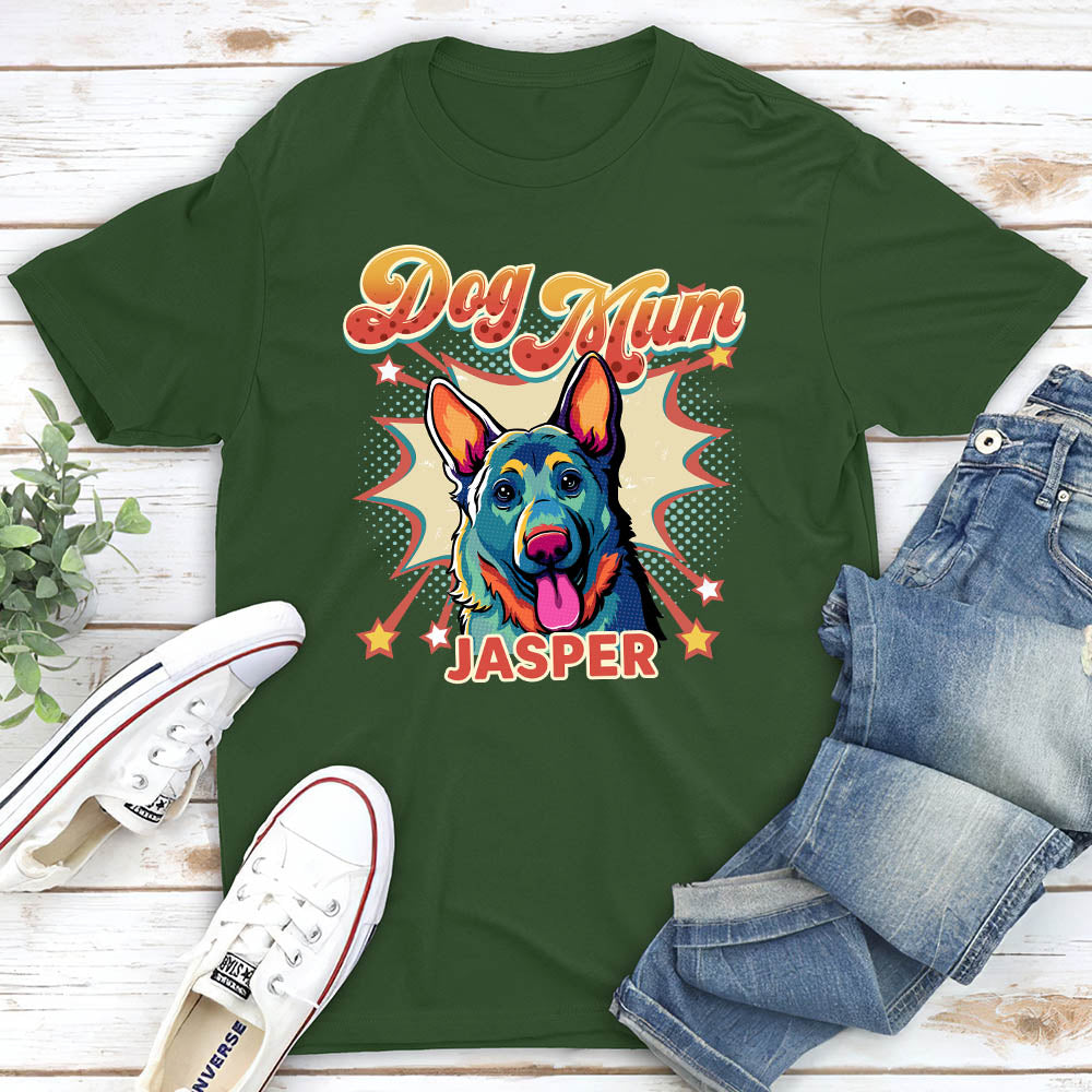 Personalized Unisex Dog Mom/Dad Popart T-shirt - Ideal Gift for Pet Lovers