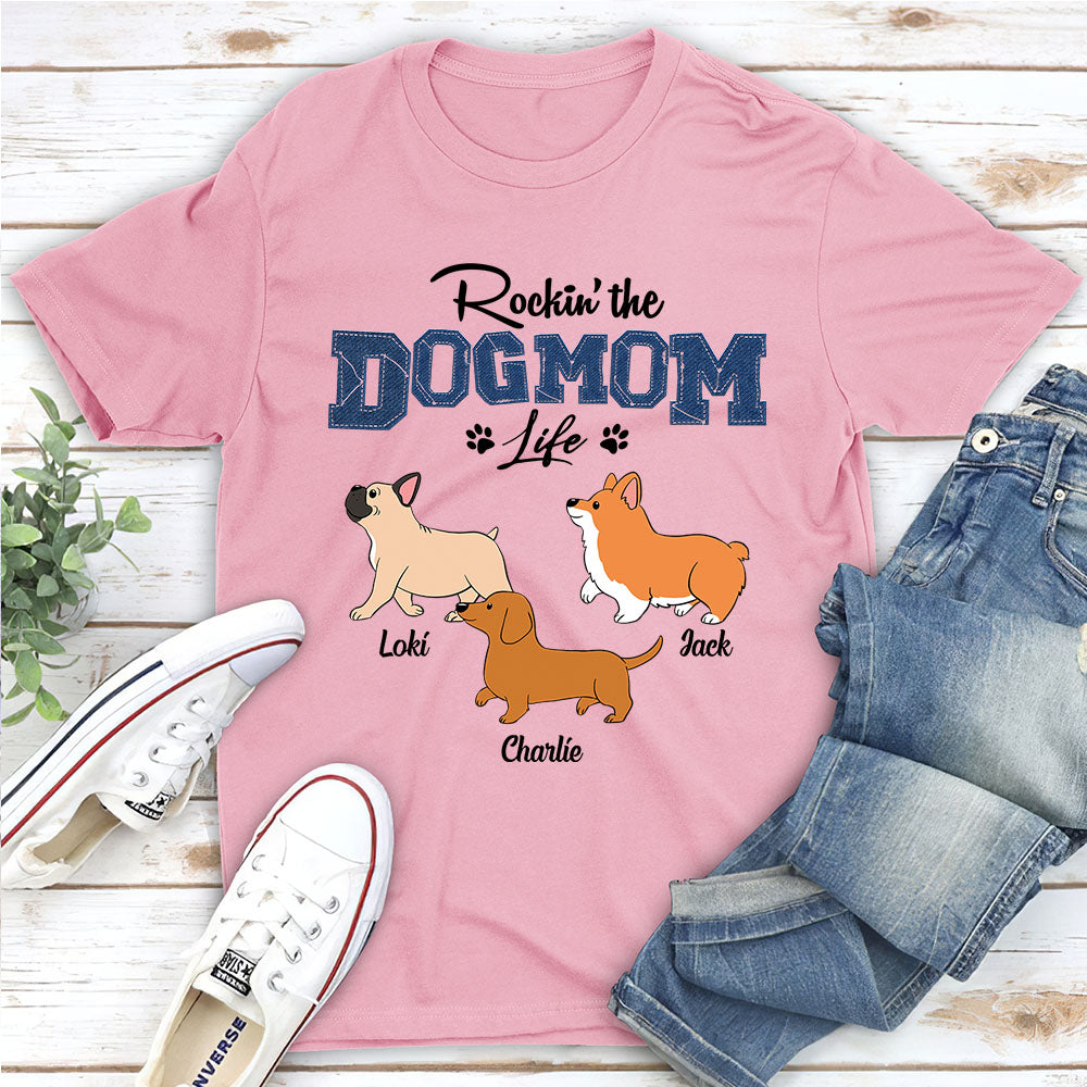 Customizable Unisex Rocking Dog Mom T-shirt - Ideal Gift for Pet Lovers