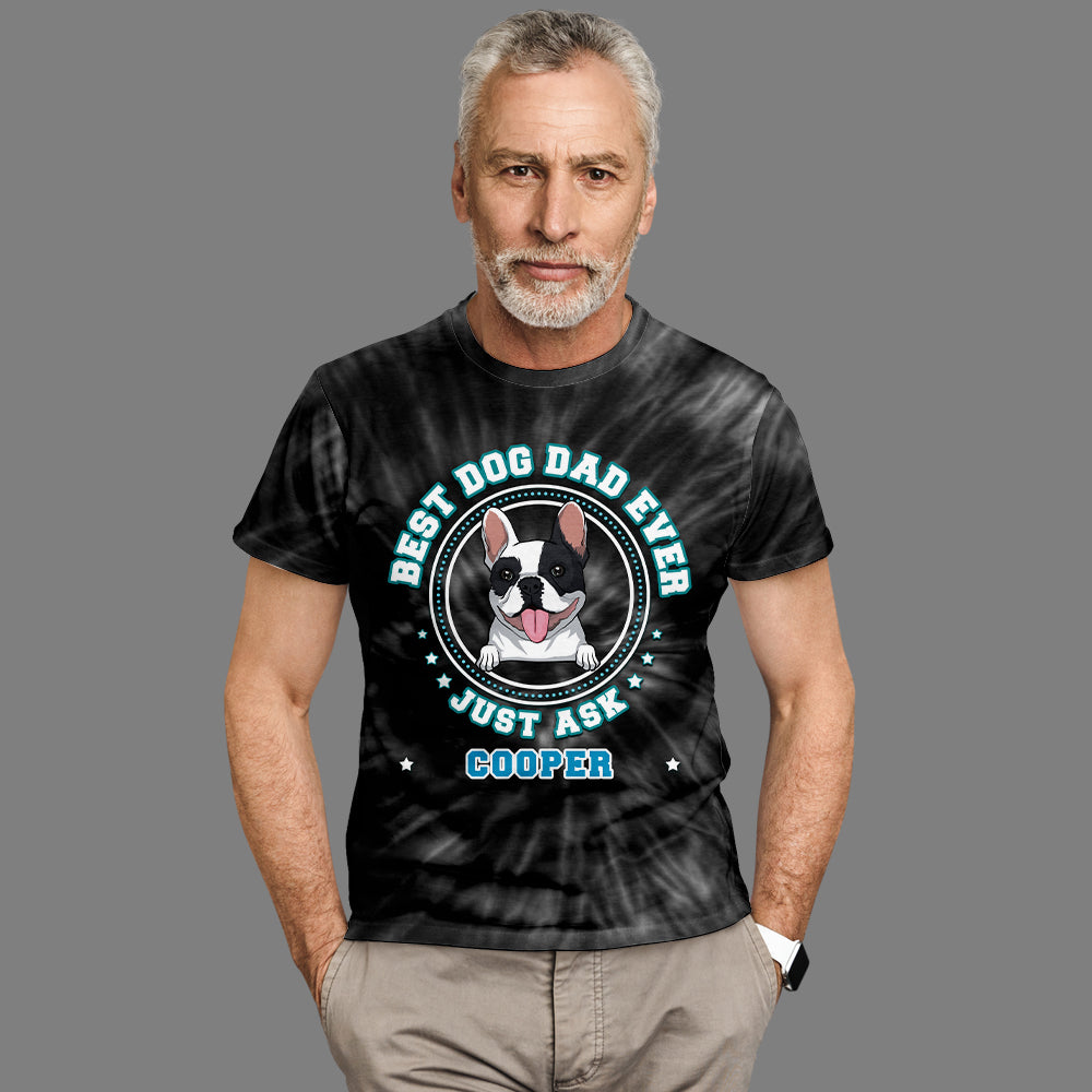 Top - Selling Personalized Dog Dad Tie - Dye All - Over Print Comfort T - shirt