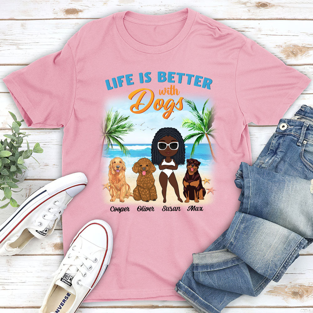 Customizable Dog Mom Summer Chibi Unisex T-shirt - Ideal Gift for Pet Lovers