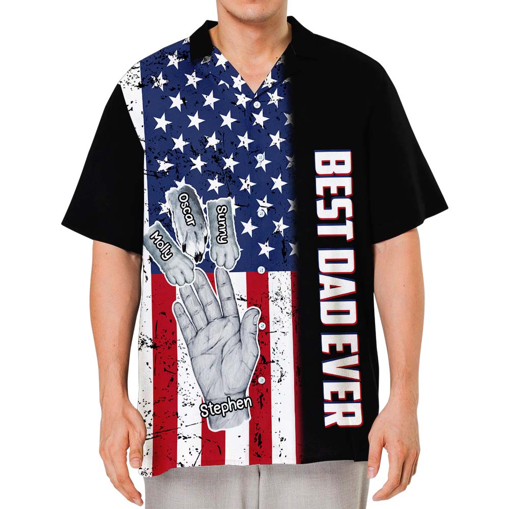 Dad's Personalized Custom Hawaiian Shirt with Pet Design