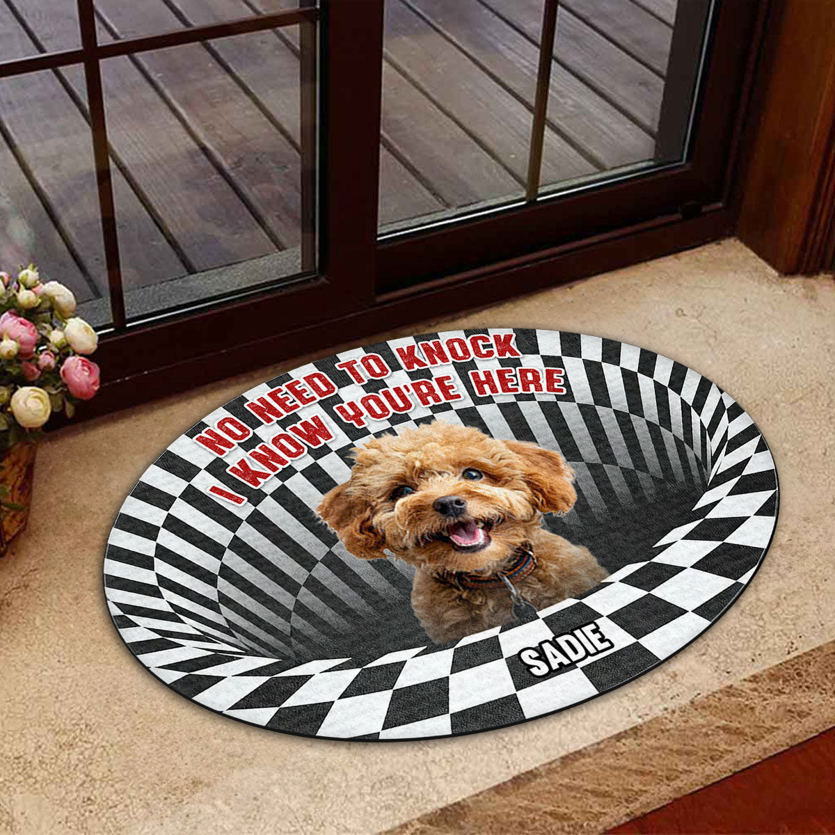 Personalized Custom Photo Doormat - No Need To Knock, Ideal for Pet Lovers