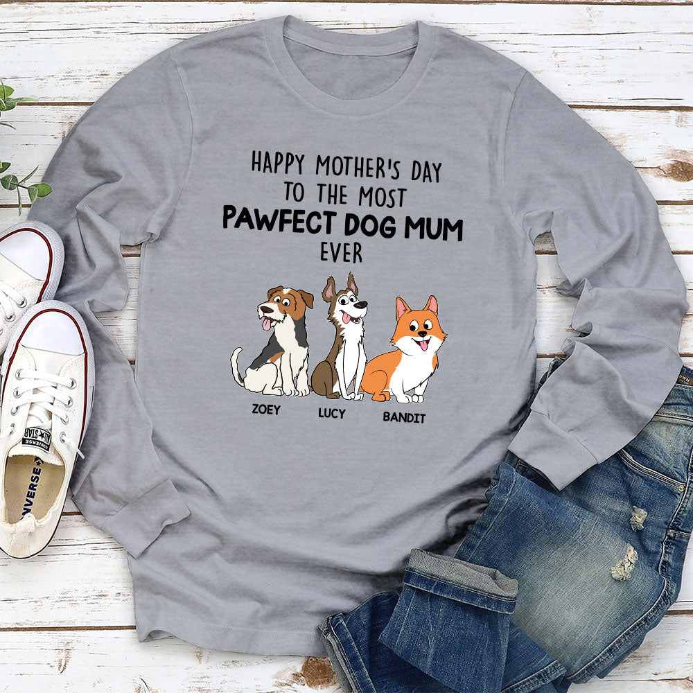 Pawfect Mom - Customizable Personalized Long Sleeve T - shirt for Pet Lovers
