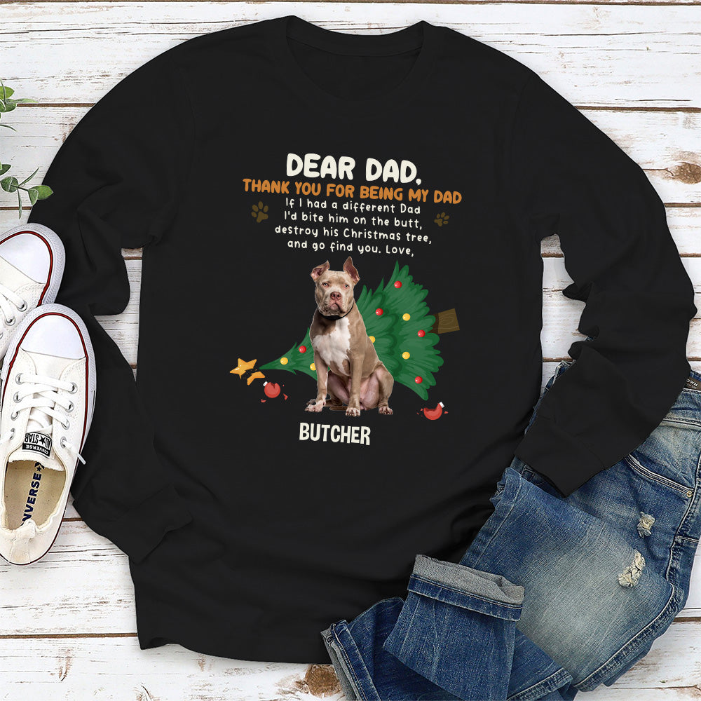 Personalized Thank You Dad and Mom Photo Long Sleeve T - shirt