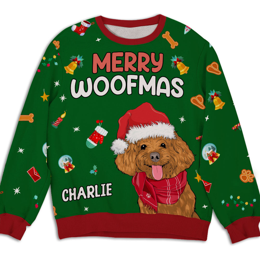 Woofmas Personalized Custom All-Over Print Dog Lover Sweatshirt