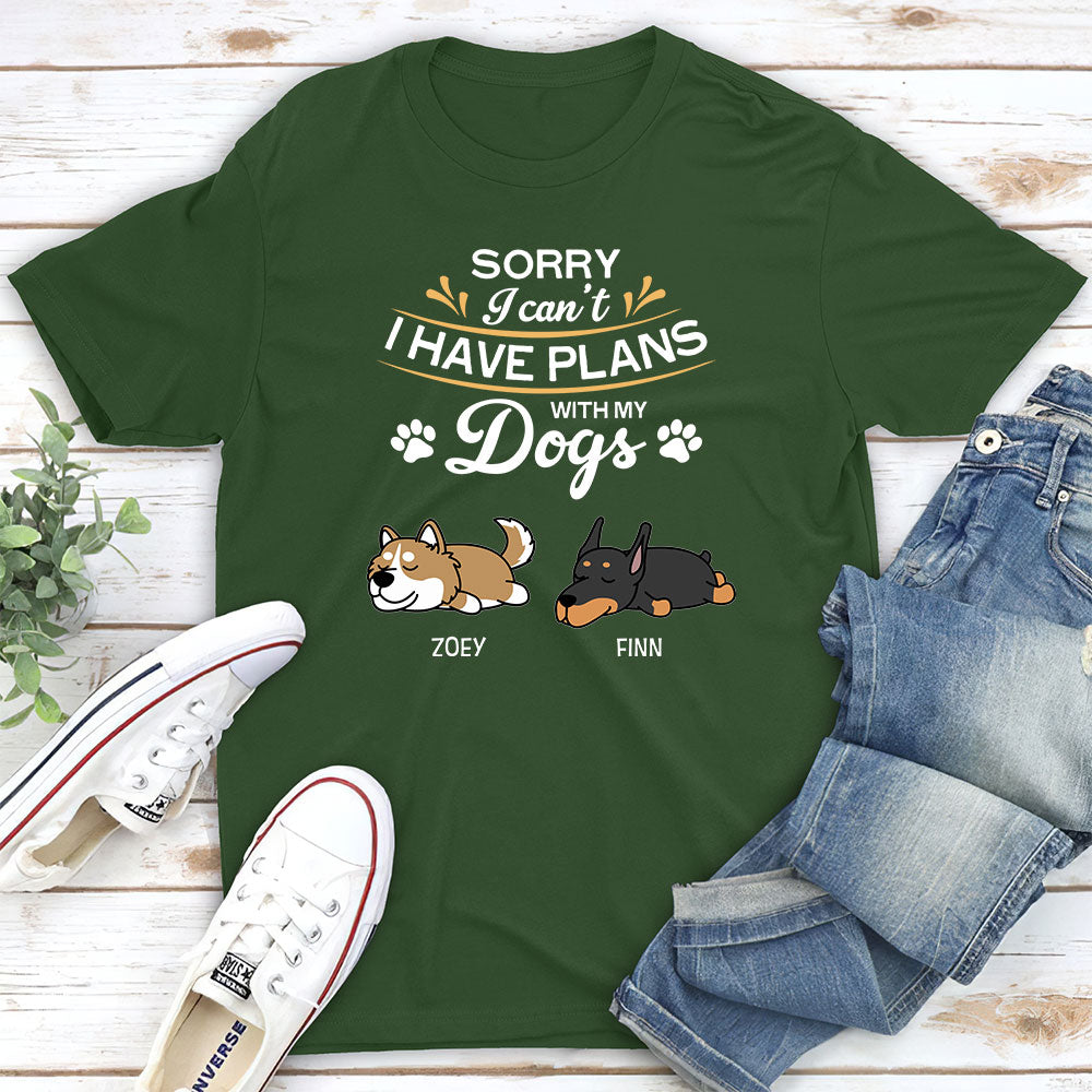 Customizable Unisex 'Plans With My Dog' Personalized T-shirt for Pet Lovers