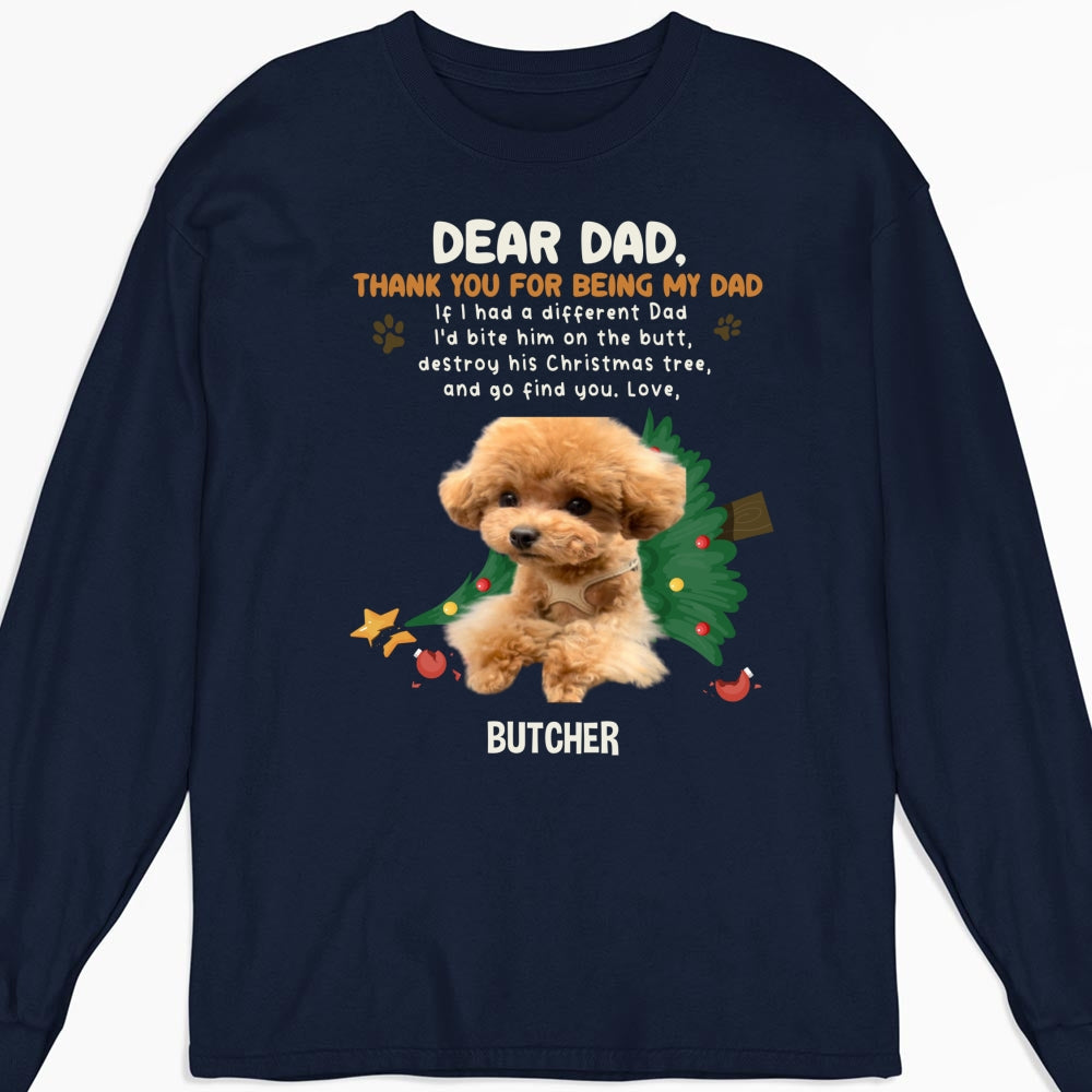 Personalized Thank You Dad and Mom Photo Long Sleeve T - shirt