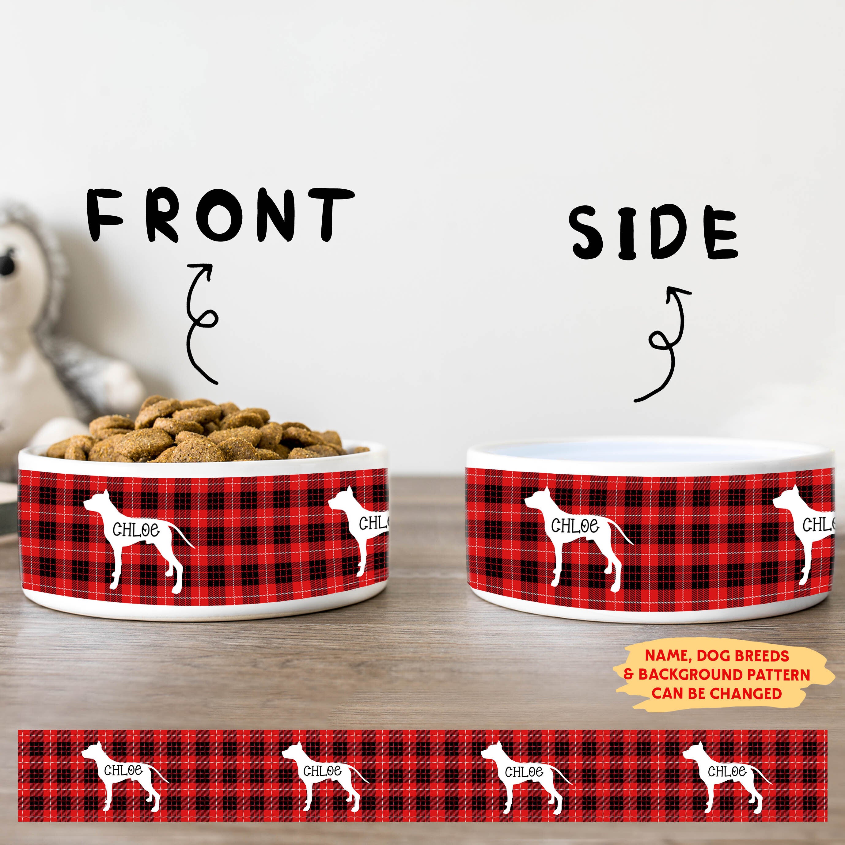 Customizable Personalized Ceramic Dog Bowl - Ideal for Your Furry Friend