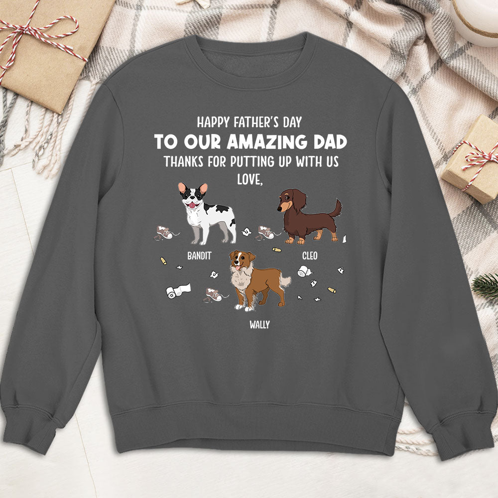 Personalized Custom Dog Tribute Sweatshirt for Dad - Ideal Gift for Pet Lovers