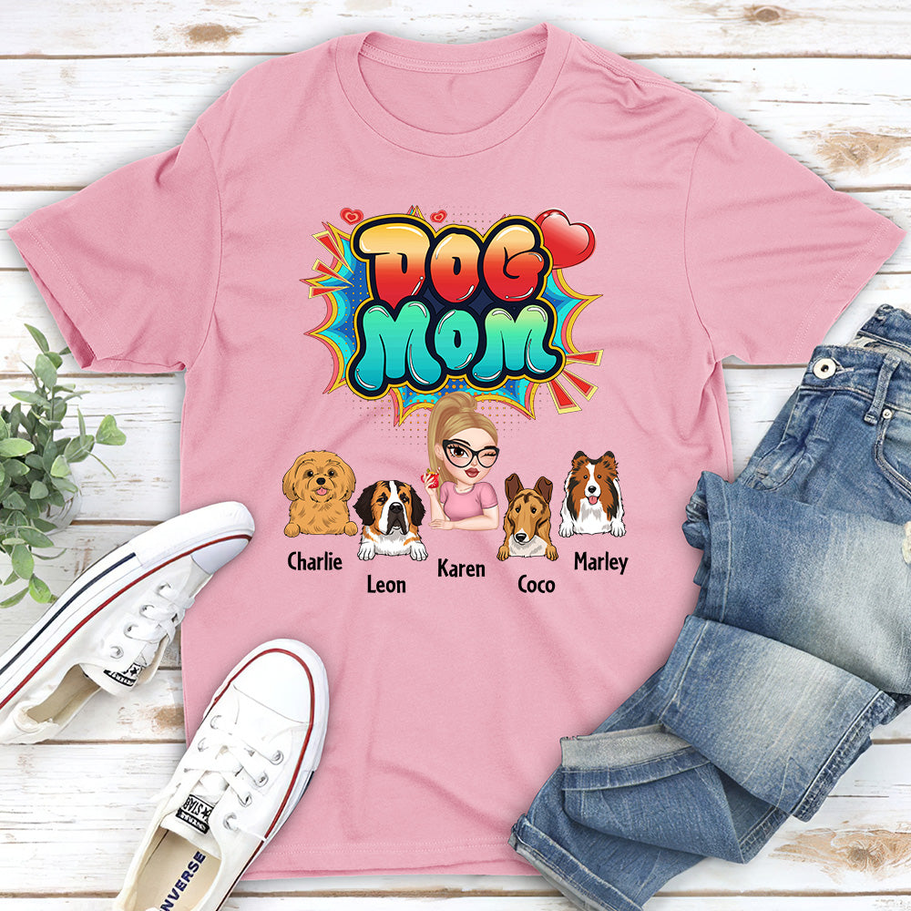 Sweet Dog Mom - Personalized Custom Unisex Cotton T-Shirt for Pet Lovers