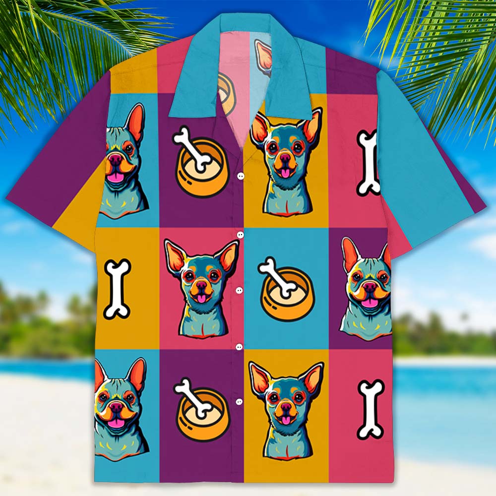 Personalized Neon Pop Art Dog Hawaiian Shirt - Ideal Gift for Pet Lovers