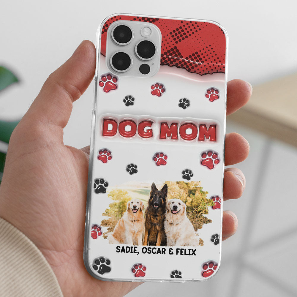 Customizable 3D Inflated Effect Personalized Dog Mom Photo Phone Case - Version 2