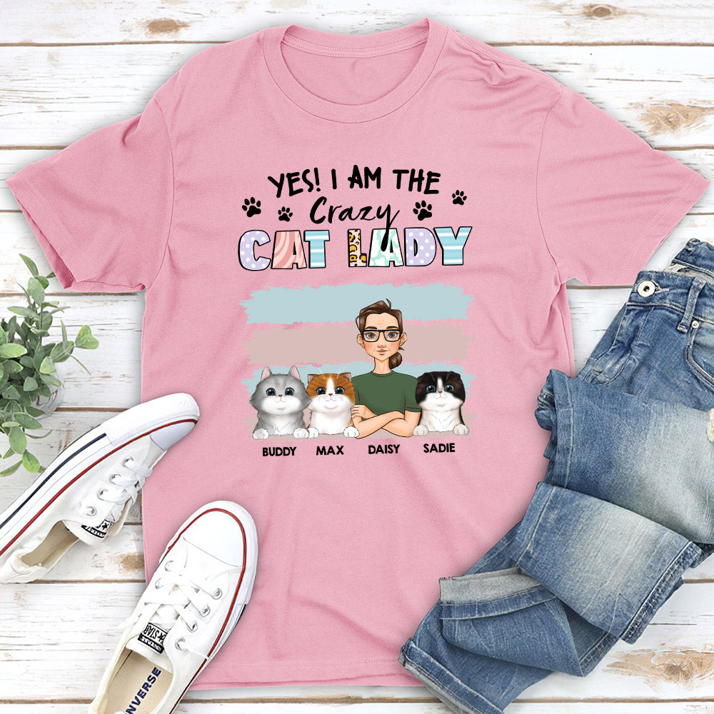 Personalized Crazy Lady And Her Dog Unisex T - shirt for Pet Lovers