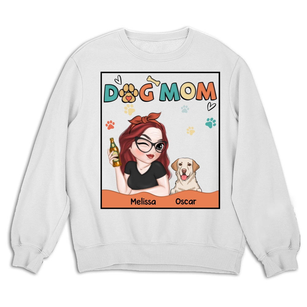 Customizable and Adorable Dog Mom Personalized Sweatshirt
