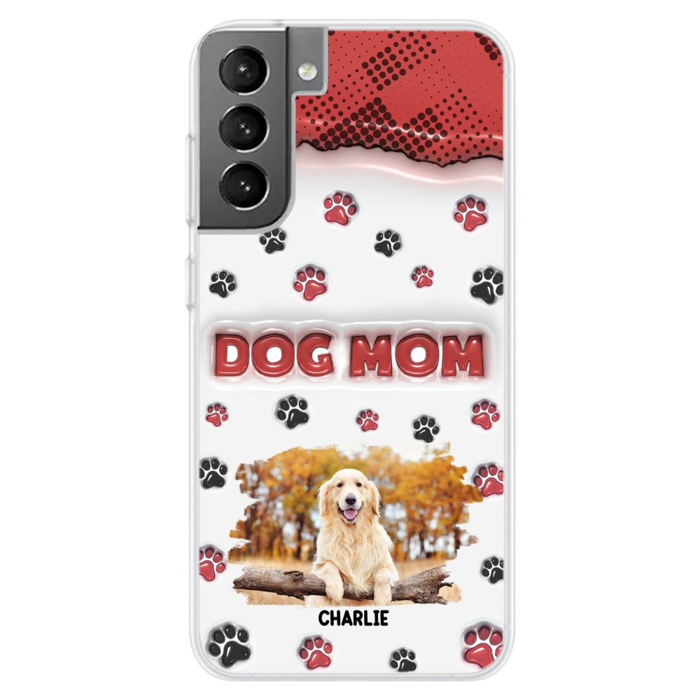 Customizable 3D Inflated Effect Personalized Dog Mom Photo Phone Case - Version 2