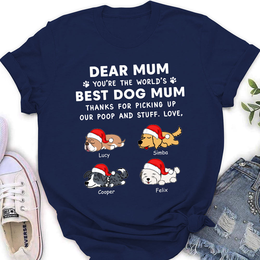 Dear Dad Sleeping Personalized Custom Women's T - shirt: Ideal Gift for Pet Lovers