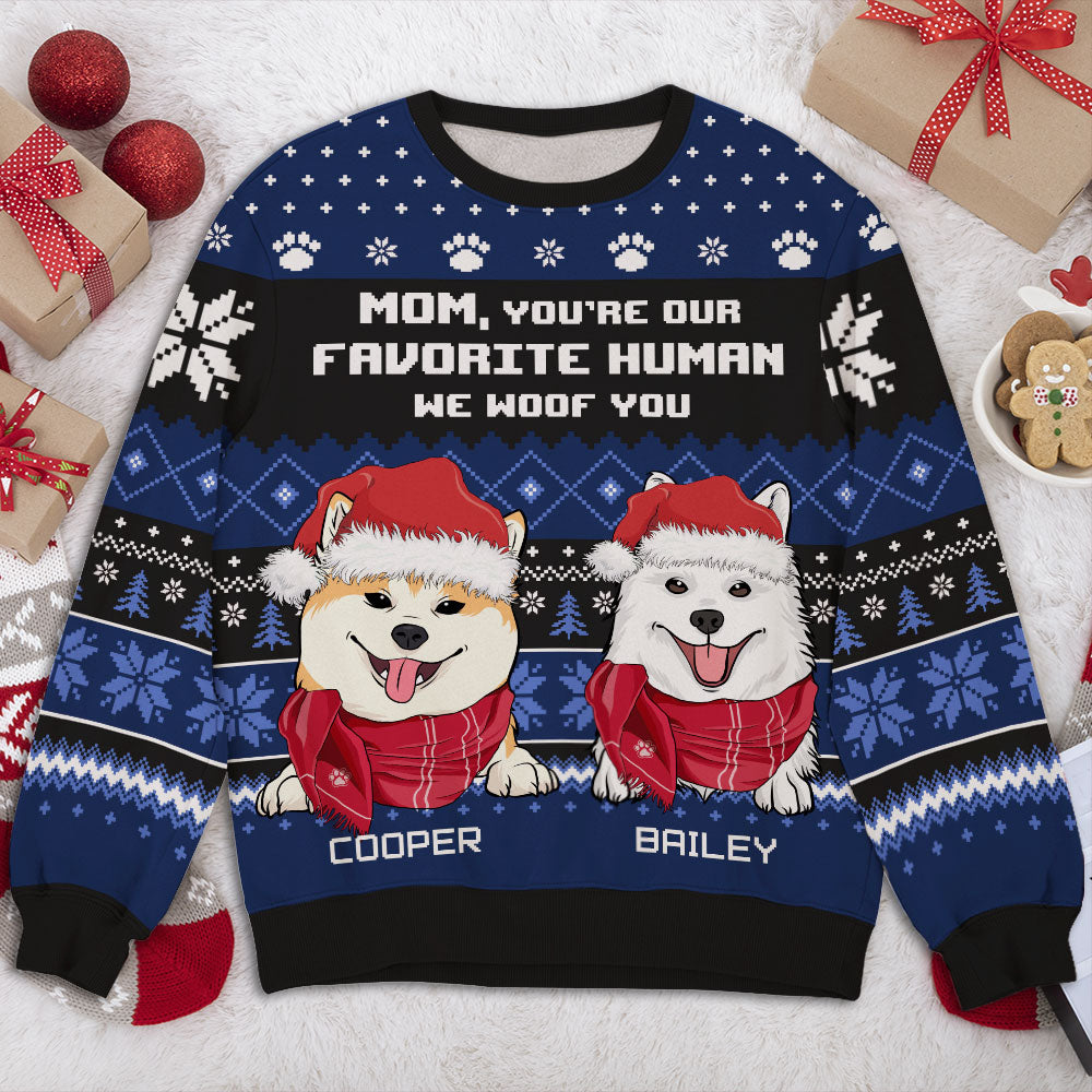 Personalized Custom All-Over-Print 'My Favorite Human' Sweatshirt - Ideal Gift for Pet Lovers