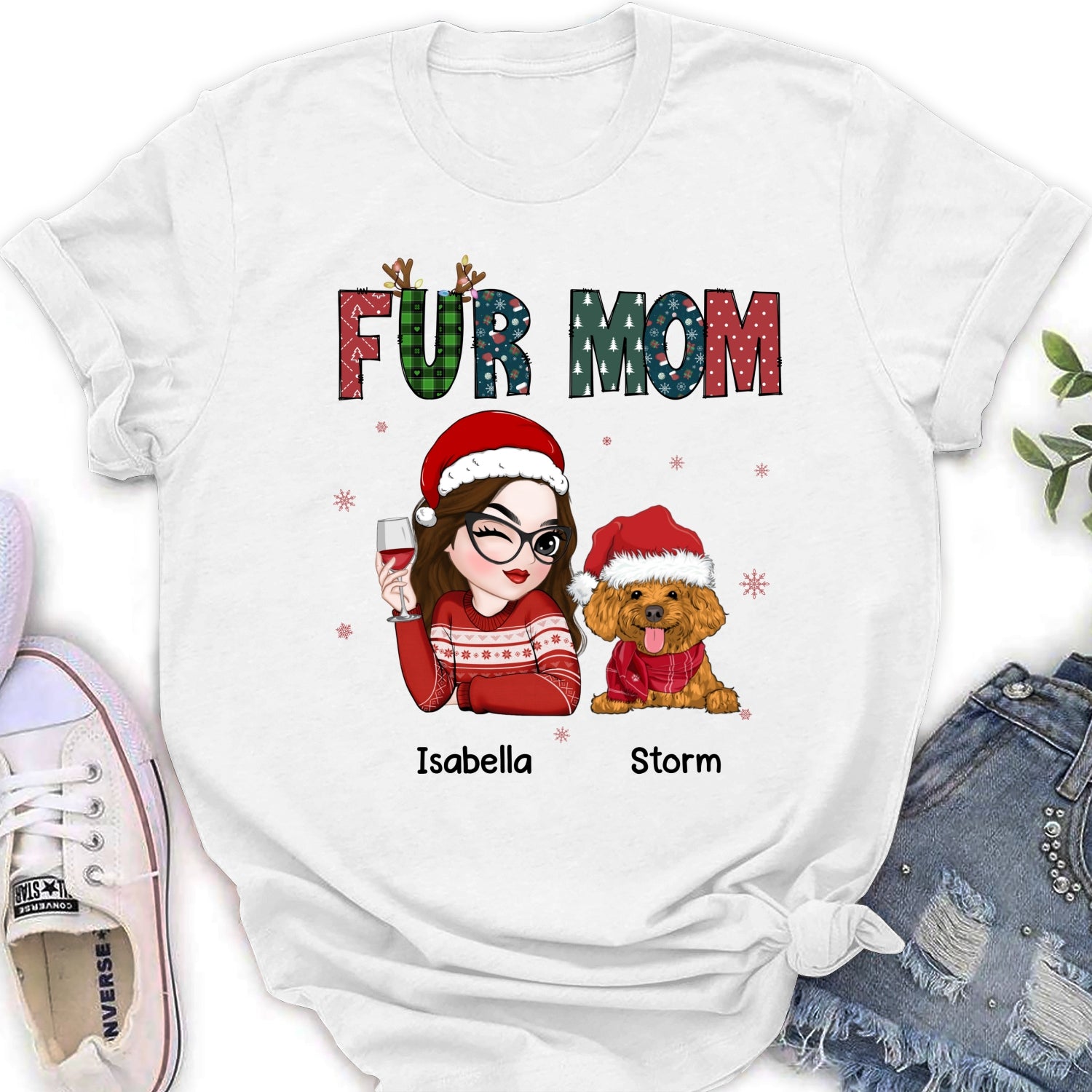 Personalized 'My Lovely Fur Mom' Women's T - shirt: Ideal Gift for Pet Lovers
