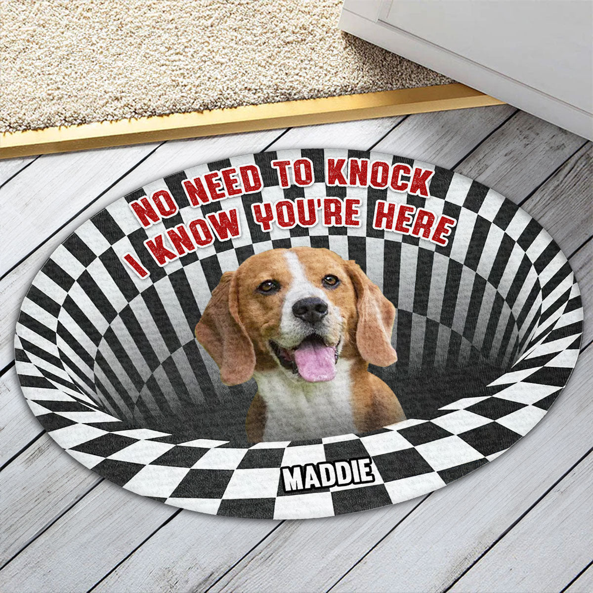 Personalized Custom Photo Doormat - No Need To Knock, Ideal for Pet Lovers