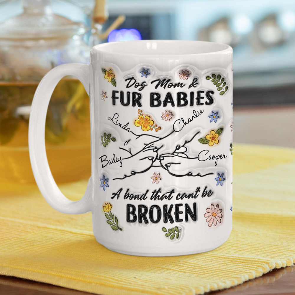Personalized 3D Inflated Effect Custom Mug - Paw In Hand Design