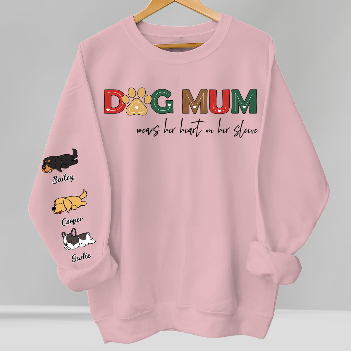 Personalized Dog Mom Heart Version 2 Custom Sweatshirt - Ideal Gift