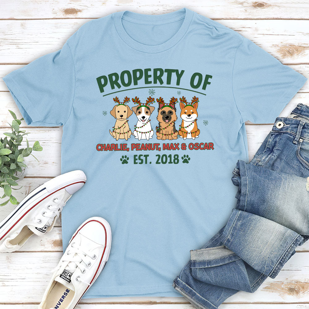 Personalized Unisex 'Property Of Simple Dog' T - shirt: Ideal Gift for Pet Lovers