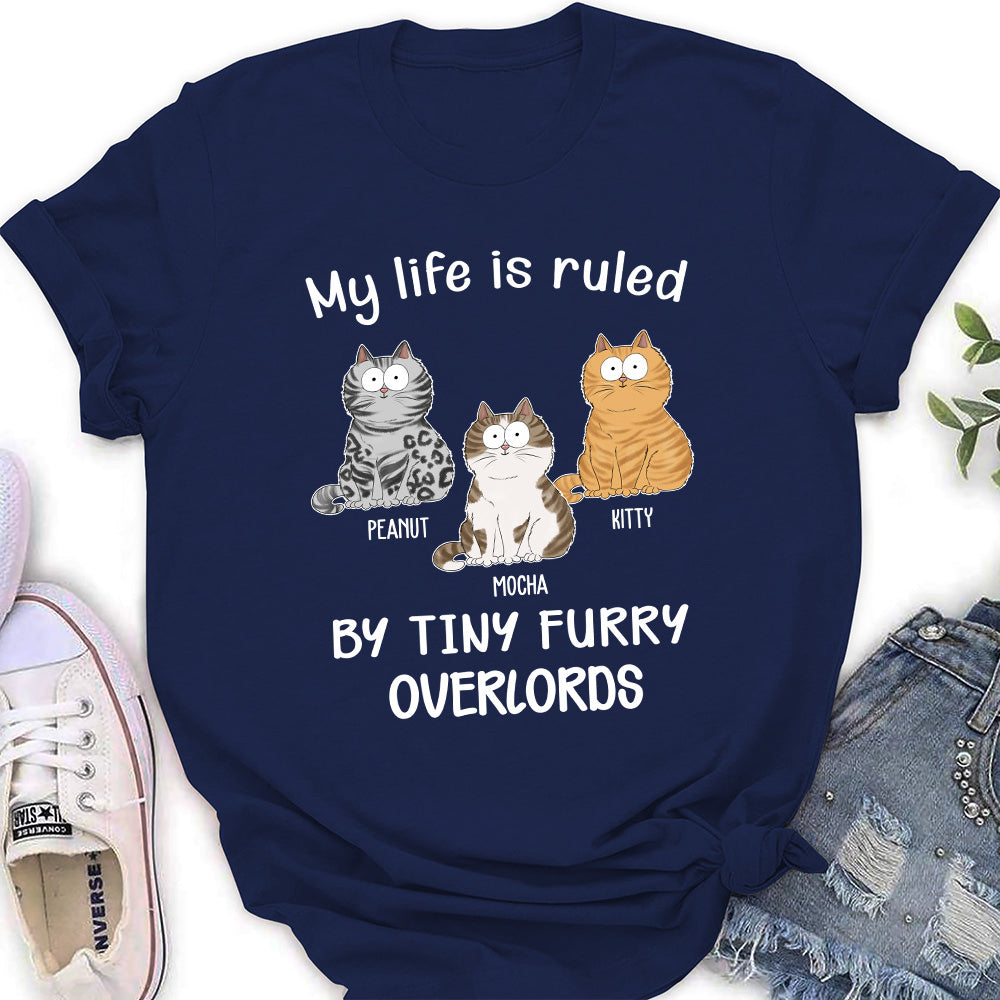 Personalized Custom Women's Cat-themed T-shirt - Because Cats Rule Our Lives