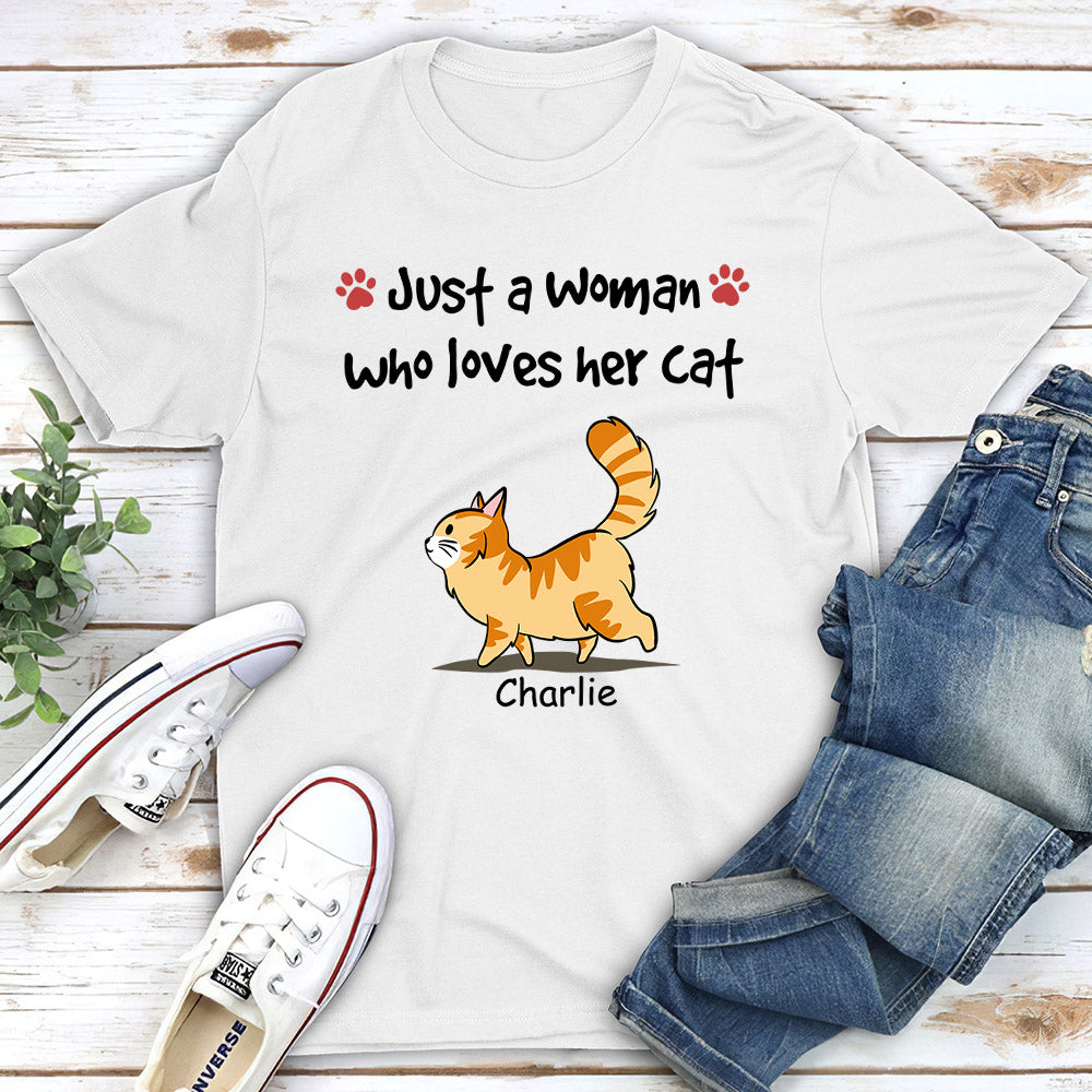 Personalized Just A Girl With Cats Unisex T - shirt: Ideal Gift for Pet Lovers