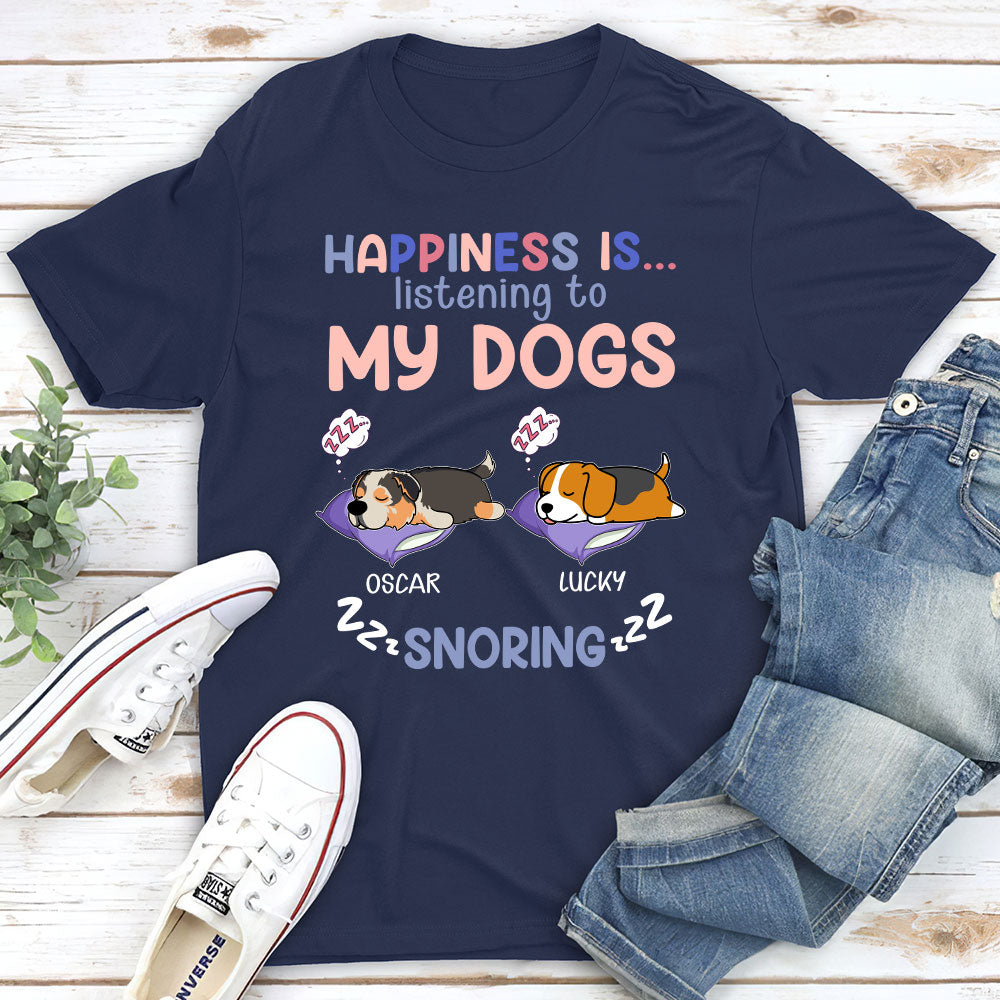 Personalized Unisex 'Listening To Dog Snoring' T - shirt for Pet Lovers