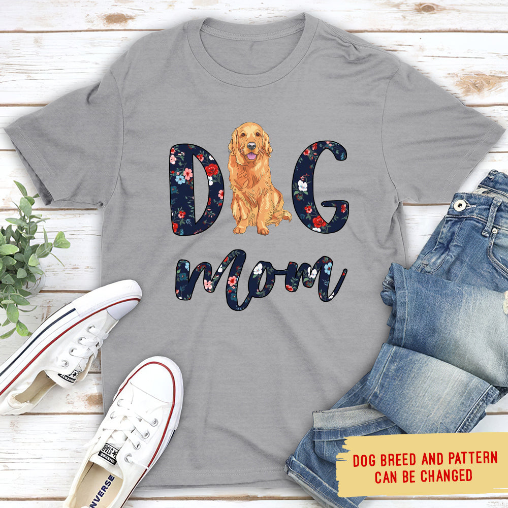 Customizable Dog Mom Pattern Unisex T-shirt - Ideal Gift for Pet Lovers