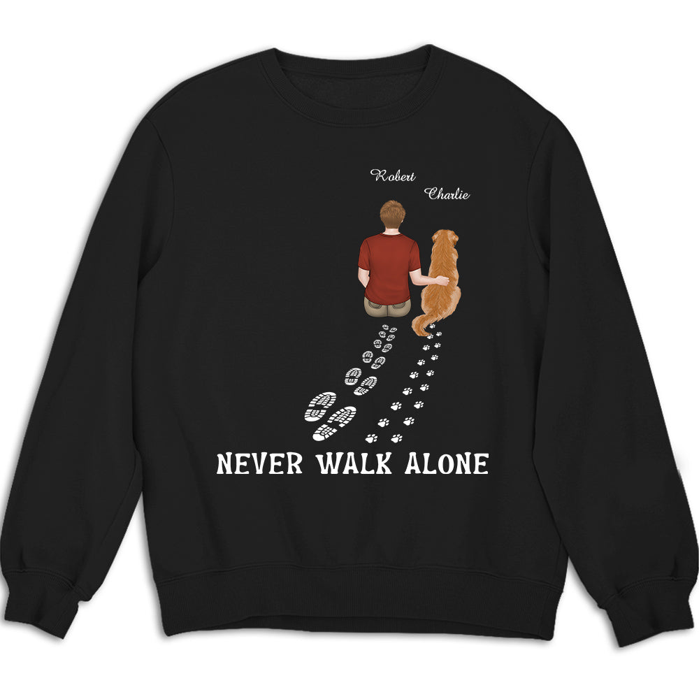 Personalized 'Never Walk Alone' Custom Sweatshirt for Pet Lovers