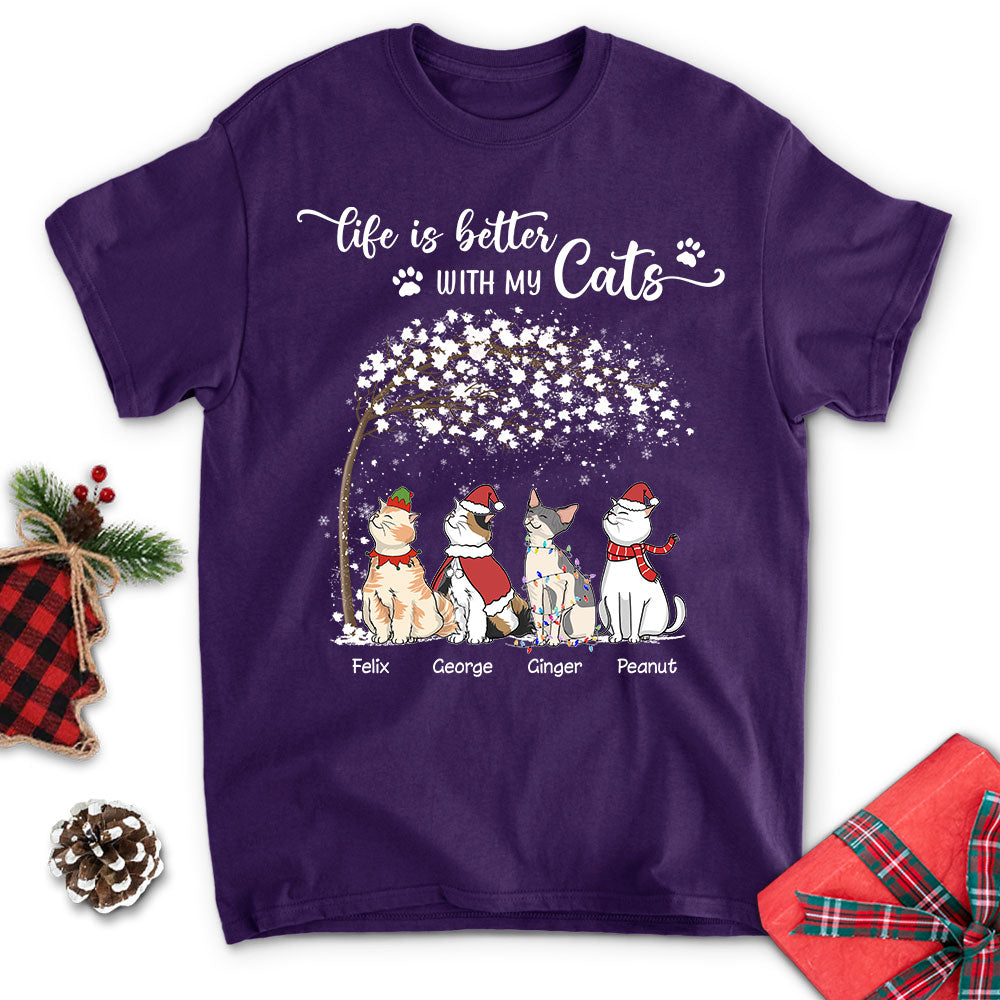 Life Is Better Chilling Cat - Customizable Unisex Personalized T-shirt for Pet Lovers
