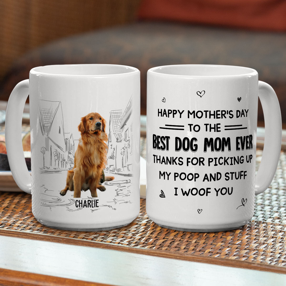 Best Gift for Dog Moms - Personalized Custom Coffee Mug