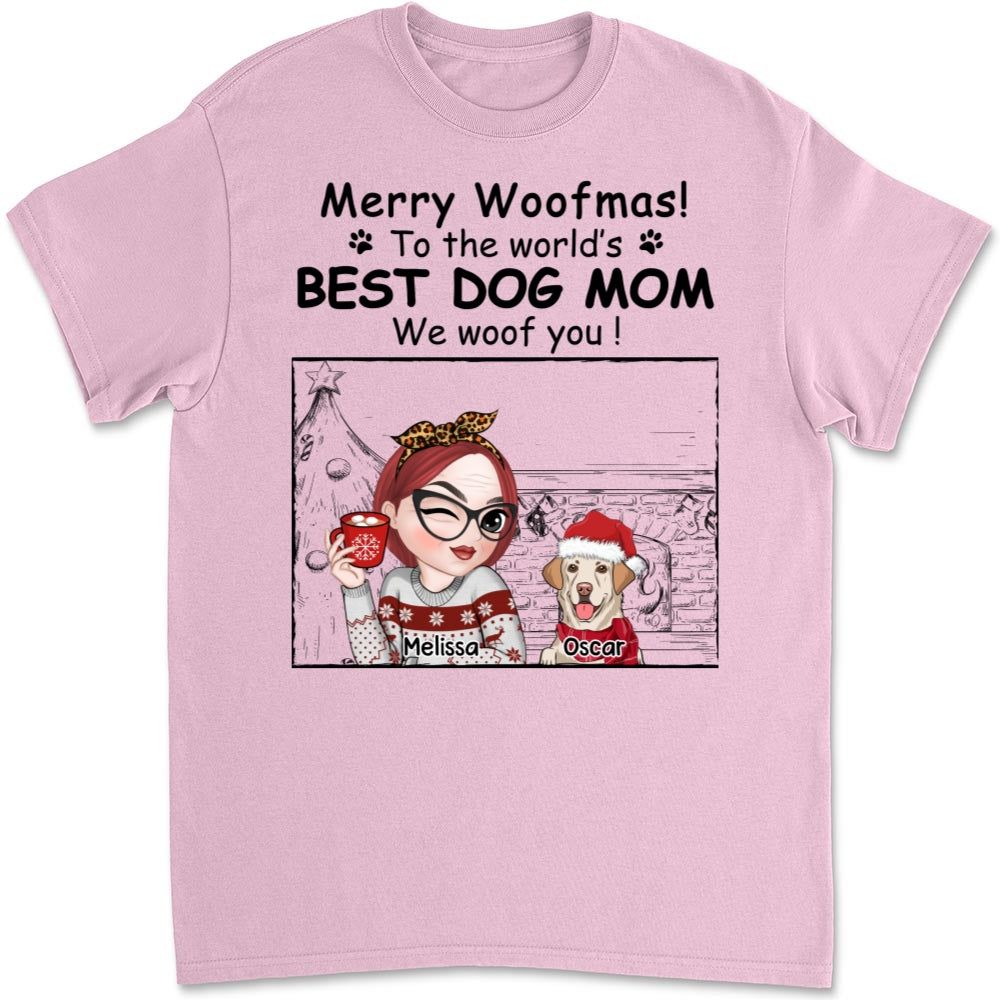 Best Dog Mom Christmas - Personalized Unisex Custom T-shirt for Pet Lovers