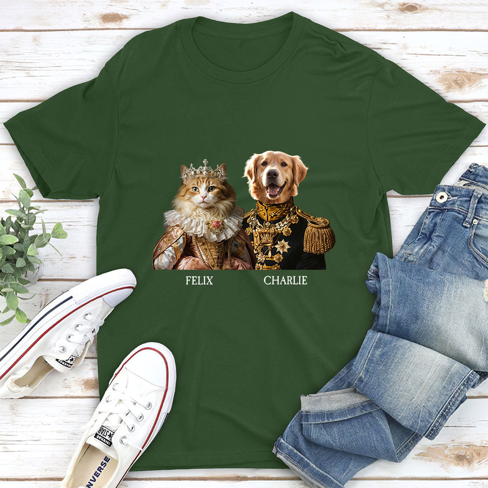 Custom Royal Pet Portrait Personalized Unisex T - Shirt: Ideal Gift for Pet Lovers