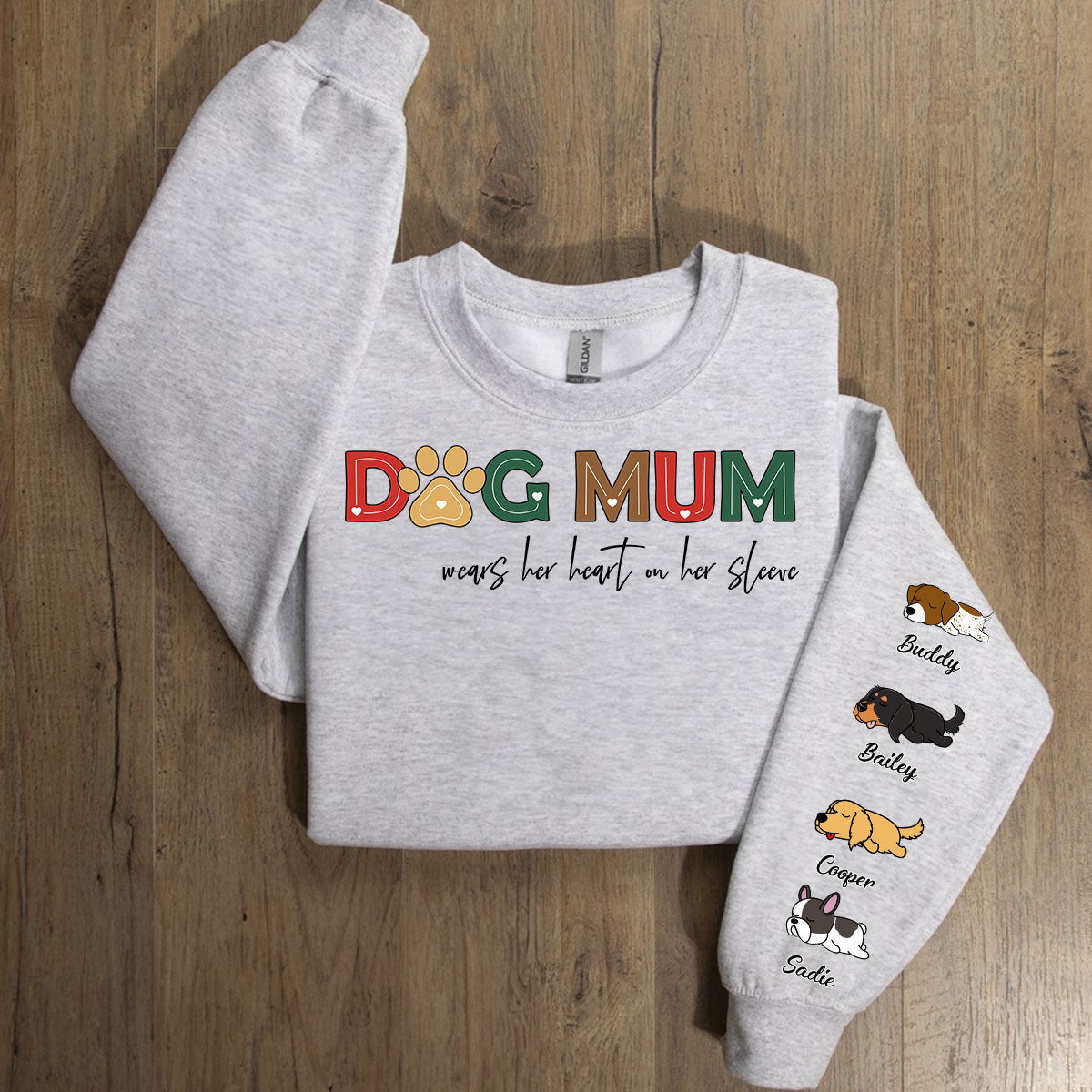 Personalized Dog Mom Heart Version 2 Custom Sweatshirt - Ideal Gift