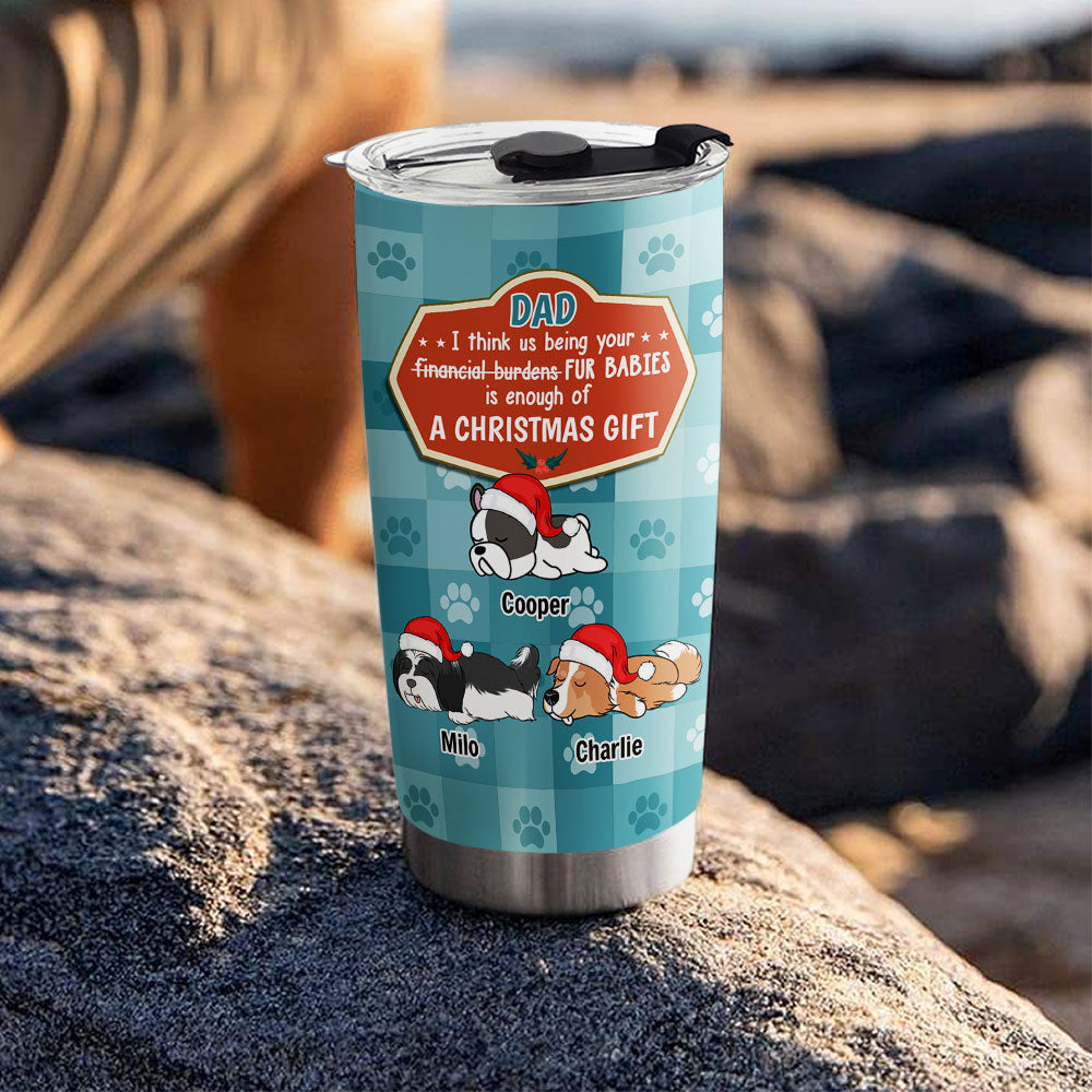 Personalized Custom Christmas Tumbler - Ideal Gift for Dog Dads and Moms