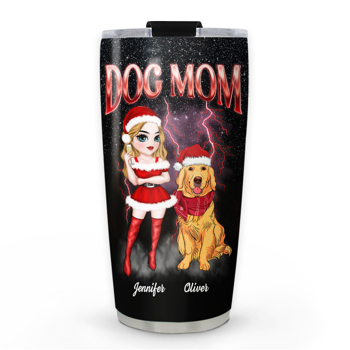 Customizable Vintage Dog Mom Tumbler - Personalized for You