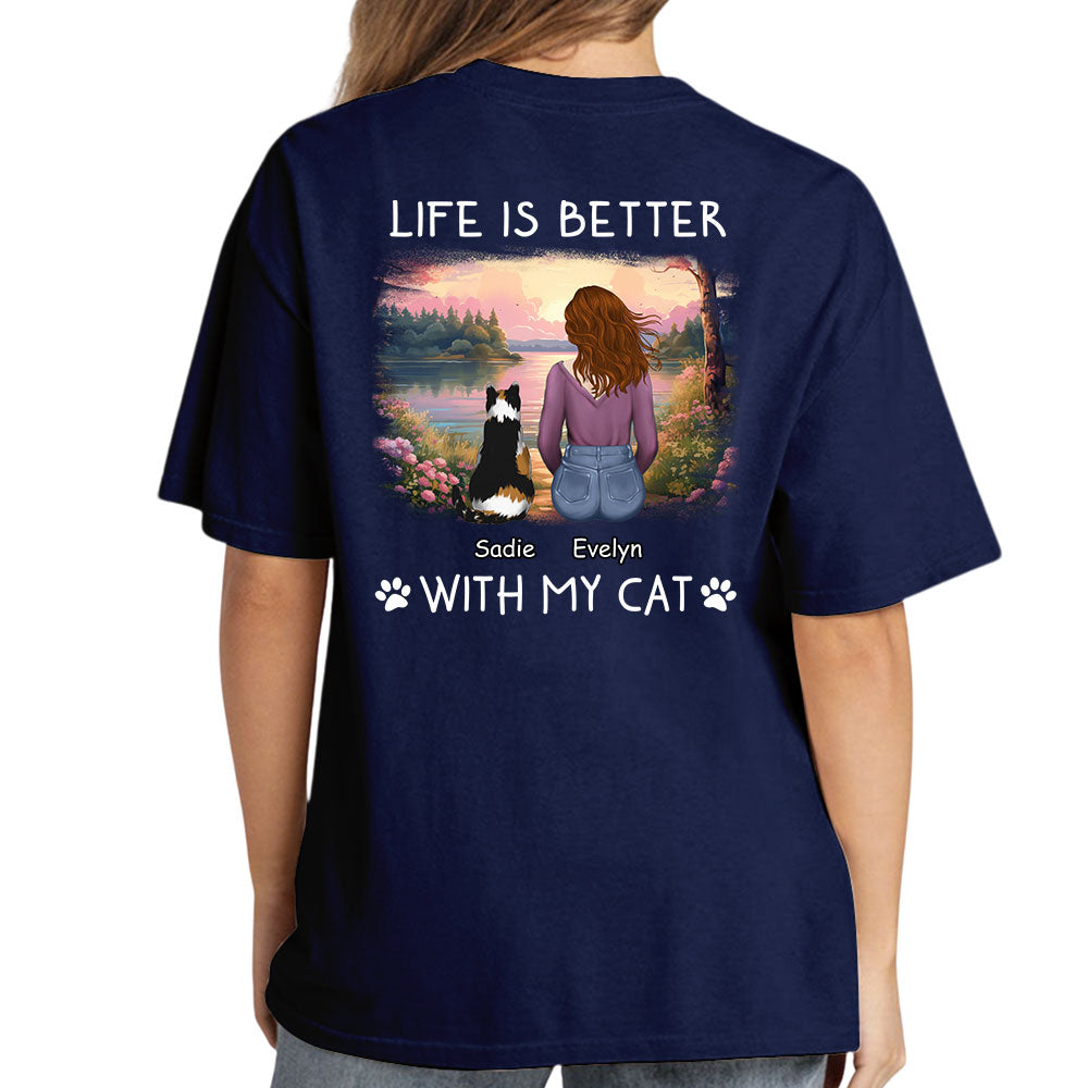 Personalized Unisex 'Better With Cats' T - shirt: Ideal Gift for Pet Lovers